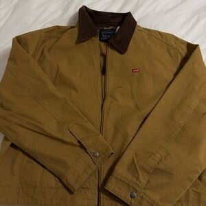 Levi's Men's Tan Jacket with Brown Collar